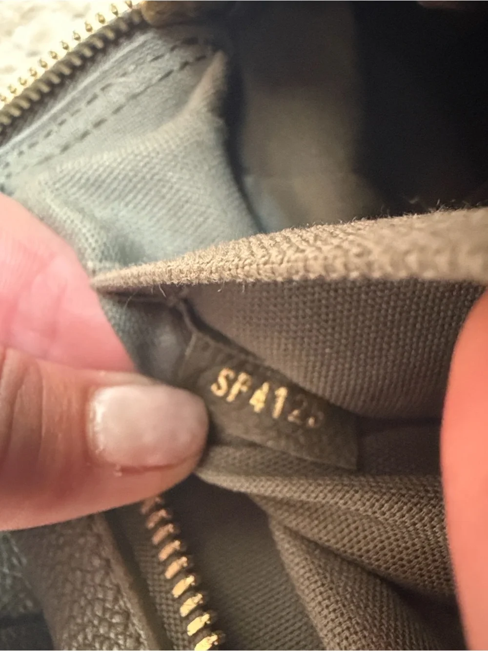 Louis Vuitton Olive Green Monogram Empreinte Satchel with Pink Accent